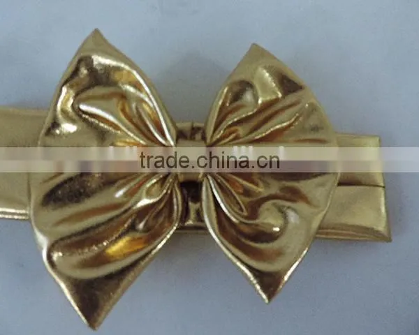 Baby Girls Shiny Headbands Golden Yellow Accessories Fashion Elastic Girls Hair Bands Hair Accessories for Girls Wholesale Bands photo-2