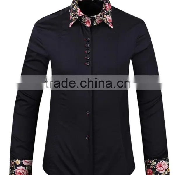 2017 New Trend Men's Shirt With Contrast Collar and Cuff photo-2