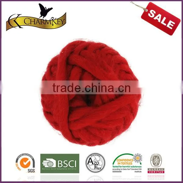Charmkey Wholesale Hand Knitting Yarn Acrylic Polyester Thick Roving Yarn for Hats photo-2