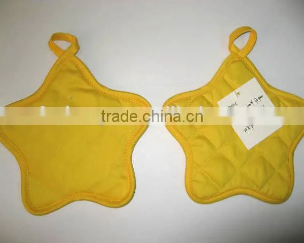 Orange Star Shape Pot Mitt Solid Color Cotton Potholder photo-2