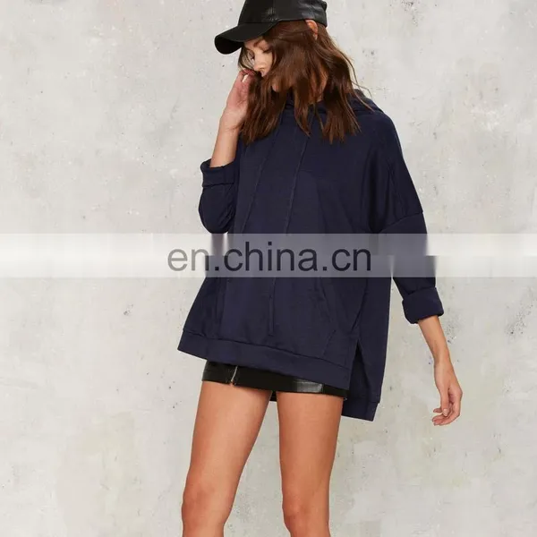 Ladies Oversized Silhouette Classic Pocket Slit Sweatshirt photo-4
