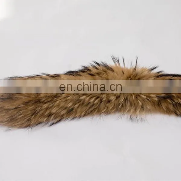 Natural Genuine Raccoon Neck Fur Trim Collar for Jacket photo-2