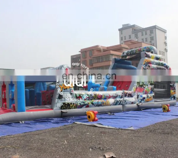2017 Inflatable Bouncer Jump Castle Obstacle Course With Slide Fatcory Price photo-3