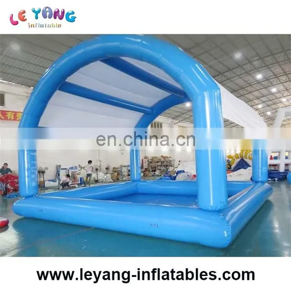 Commercial Grade Rectangular Water Pool With Tent Sunshade / 6m Inflatable Pool With Roof photo-2