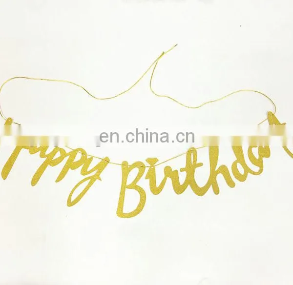 Birthday Party Decorations Glitter Banner Happy Birthday Banners