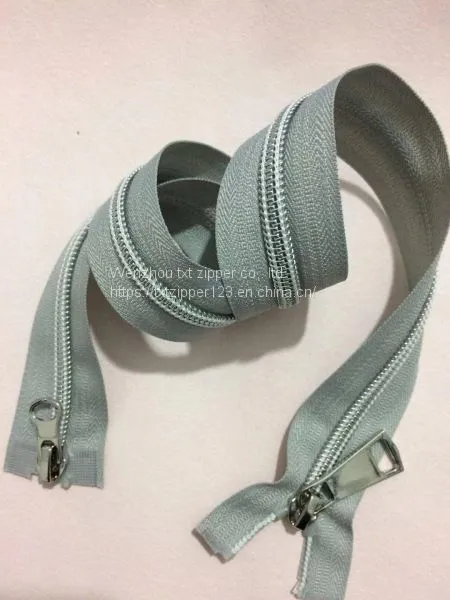 TXT Brand #5 Nylon Zipper With #golden Teeth##silver Teetn# Open End Garment Home Textile Suitcase and Bag Shoes photo-3
