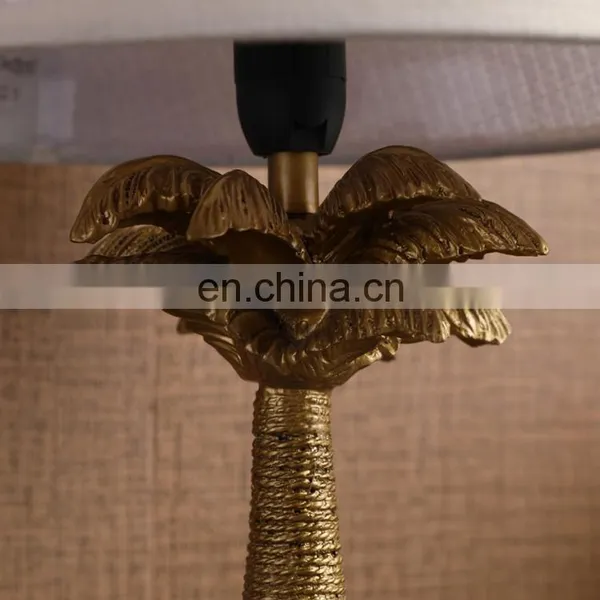 Creative Design Coconut Trees Shape Custom Cheap Bedroom Nightstand Vintage Table Lamp Resin photo-6