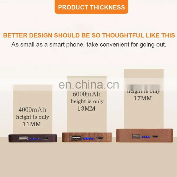 Promotional 4000mAh Card Powerbank, Bamboo Power Bank, Wooden Powerbank photo-4