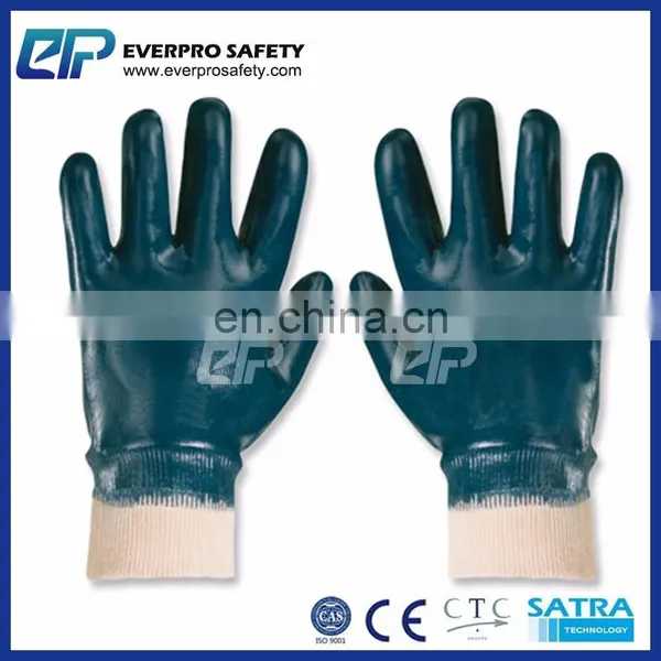 T4700 Knit Wrist Fully Yellow Nitrile Gloves For Heavy Handling photo-5