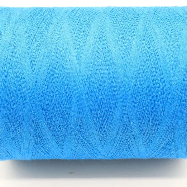 Supply Blue Color 50% Cotton 50% Polyester Ne24s/1 Colored Yarn Recycled Cotton Open-end Spinning Yarn for Denimrn photo-3