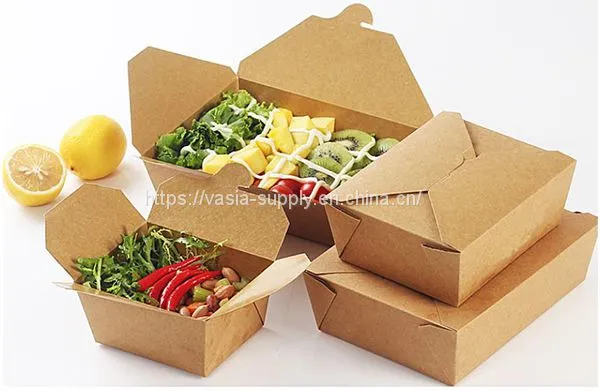 Kraft Salad Takeaway Box Wholesale Custom Printed Food Grade Restaurant To Go Box photo-3