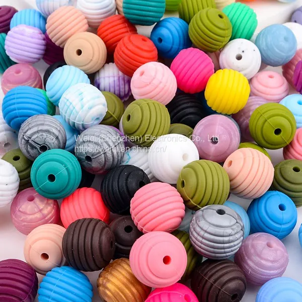 Teeth Food Grade Round Silicone Thread Beads photo-3