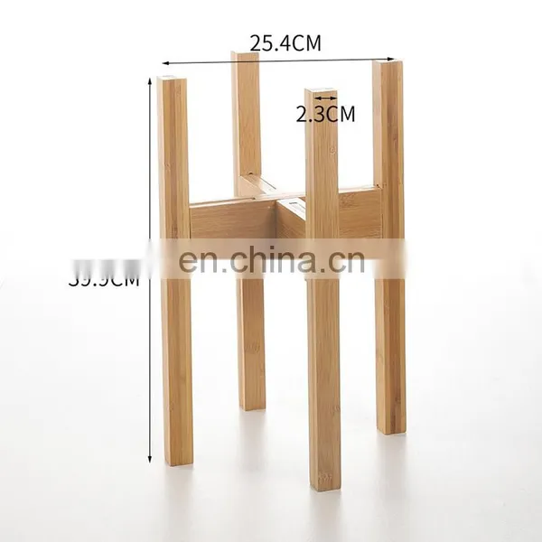 High Quality Eco Friendly Modern Indoor Wooden Bamboo Garden Supplies Adjustable Plant Pots Display Stands Tall Square photo-5
