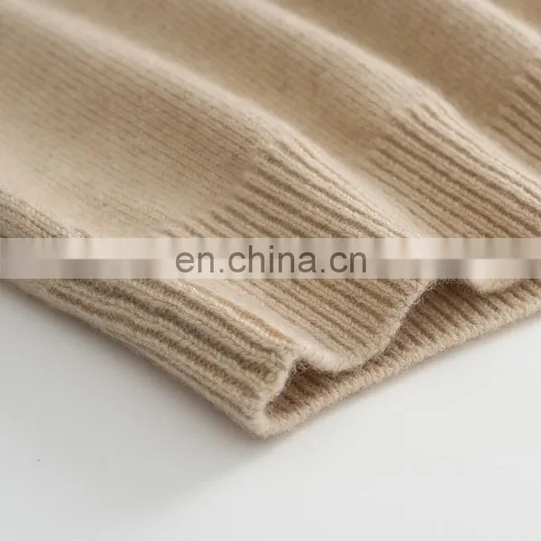 Women's Casual Winter V-Neck Pullover 100% Pure Cashmere Thick Sweater With OEM Service photo-4