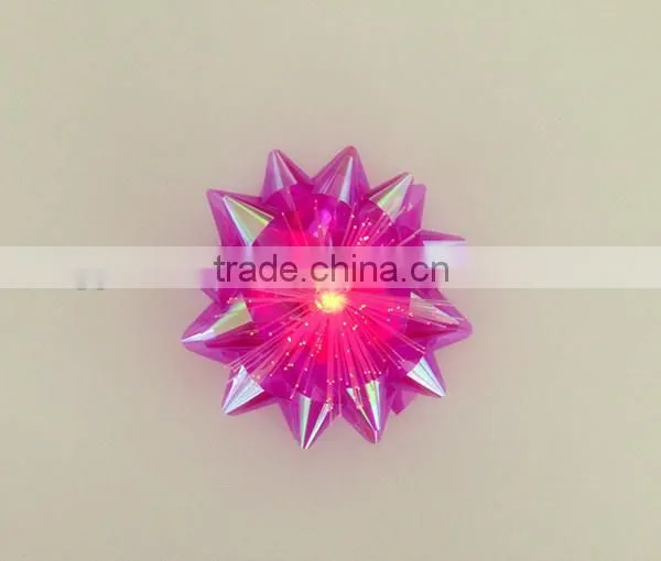 LED Lighting Gift Decorate Star Ribbon Bow, Holiday Ligthing Iridescent Loops Bow photo-4