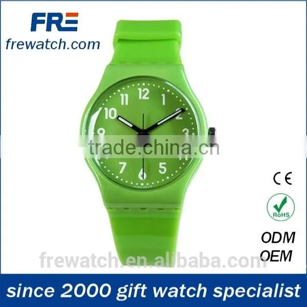 Fashion Colorful Water Resisting Plastic Watch With Pvc Strap and Stainless Steel Back photo-3