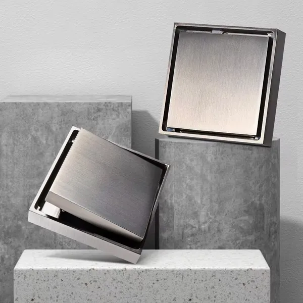 Modern 4 Inch Square Invisible Brass Shower Floor Drain Insert Anti-Odor Polished Chrome for Hotels Bathrooms Kitchens Sinks photo-5