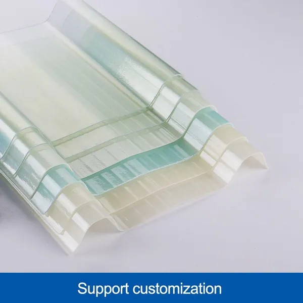 FRP Corrugated Transparent Conservatory Daylighting Roof Tiles Thin Greenhouse Tiles With Bending & Welding Services photo-3
