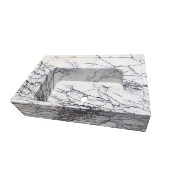 High Quality Xiang Xuemei Rectangular Marble Stone Factory Custom Vessel Sink Handmade Stone Vanity Bathroom Basin Hotels Villas photo-5