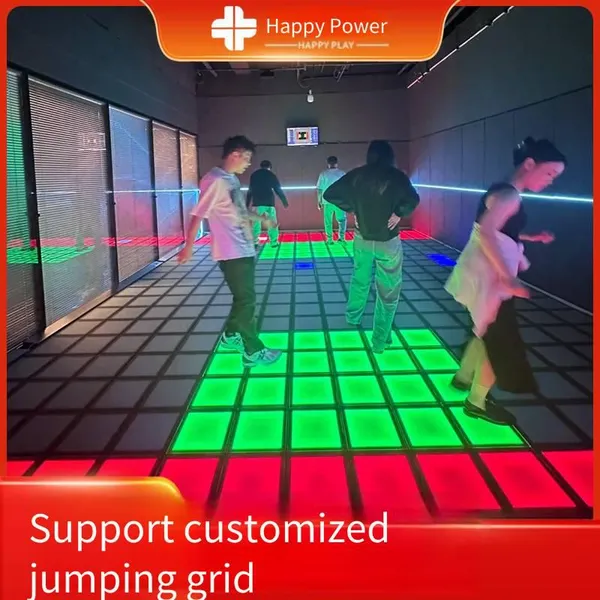 Interactive Led Glowing Floor Tiles for Jumping Grid Square Game, Gravity-sensing Equipment for Escape Room, Factory