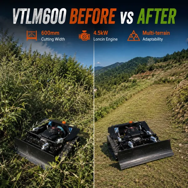 VIGORUN VTLM600 Fully Automated Lawn Mower 600mm Wide Cutting Range Tree Cropps Farm Mowers For Professional Use