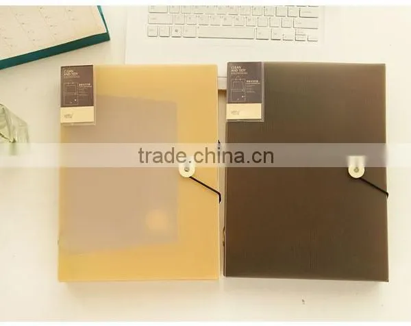 A4 Trasprent /frosted Fashion Plastic File Box With Fastener Suitable for Office photo-6