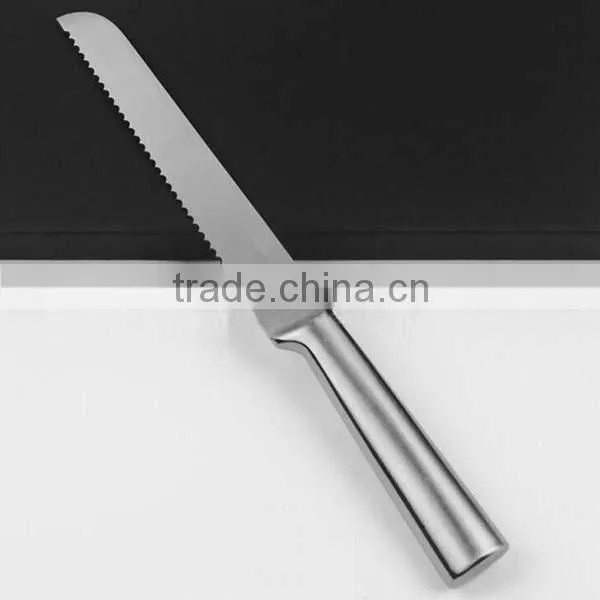Amazon supply stainless steel serrated bread slicer knife cake knife kitchen bread knife 8'' long