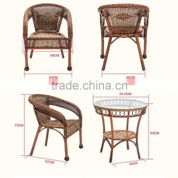 Outdoor Leisure Balcony Metal Coffee Table Rattan Dining Chair Rattan Cane Furniture photo-6