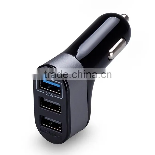 Momax XC Series 2.4A Quick Charging 3 USB Ports Car Charger for IPhone/ Android Mobile Phone Fashion Car Charger MT-5677 photo-2