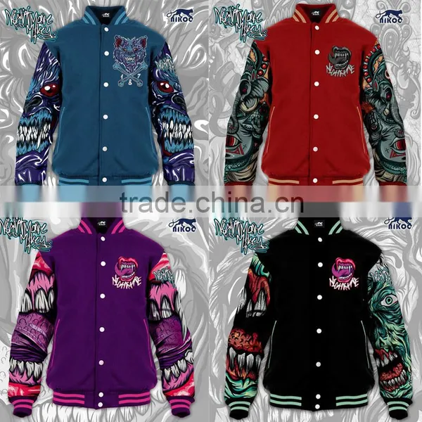 Fashion Sublimated College Varsity Baseball Jackets Wholesale photo-4