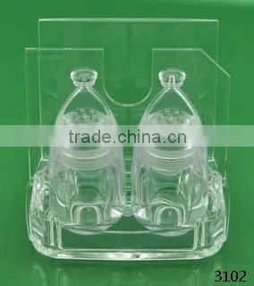 Acrylic S&P Set W/napkin Holder