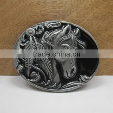 Ancient Bronze Horse Cowboy Belt Buckle photo-2
