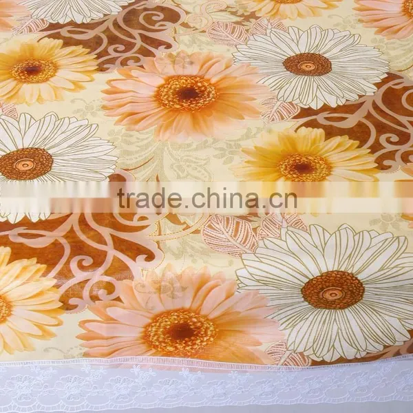 PVC/PEVA Lace Tablecloth With Flannel Backing, High Quality & Waterproof & Oil Proof photo-2