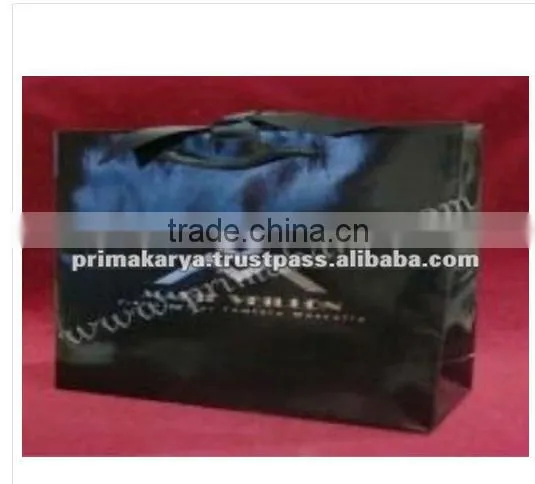 High Quality Black Printed Paper Shopping Bag