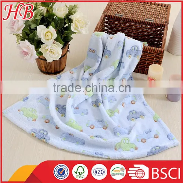 Fashion Super Soft Jacquard Car Coral Fleece Baby Blanket photo-3