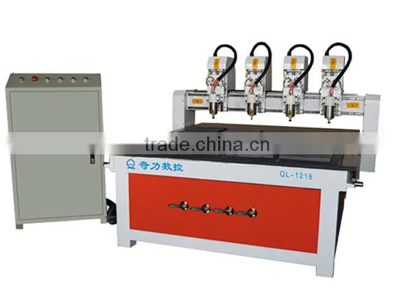 Hot Sale QL- 9080 Independent 4 Spindles 3d Rotary Carving Cnc Router Wood Price Good photo-5