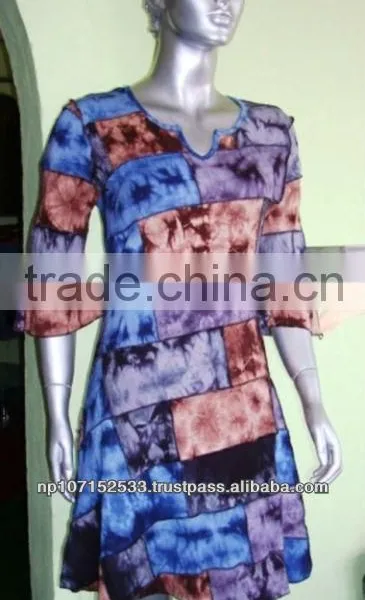 Cotton Jersey Dress With Jersey Otton Jersey Tiedye Patch Dress Price 610rs $7.43