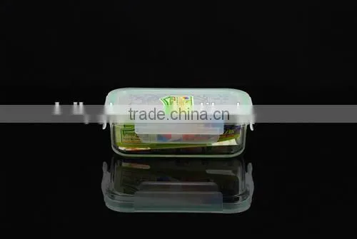 Rectangle Glass Bowl With White Plastic Cap photo-2