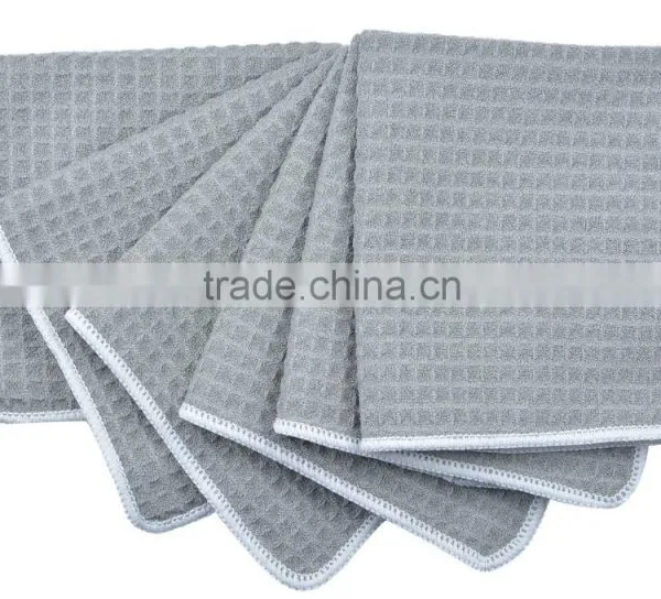 Sinland Microfiber Waffle Weave Kitchen Towels Dish Cloth 16inch X 24inch Grey photo-4