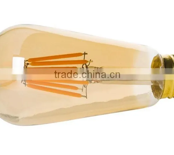 Gold Tint Cover St64 8w E27 Led Edison Bulb photo-4