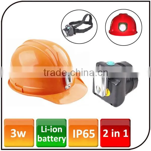 2000mAh rechargeable Li-ion battery safety helmet light cree led mining helmet light for hunting camping fishing