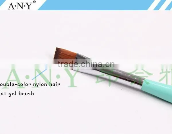 ANY Nail Art Gel Painting Wood Handle Flat Nail Art Gel Brush Nylon Hair photo-3