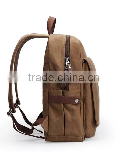 Amazon Functional Vintage Canvas Laptop Backpack For Travel photo-2