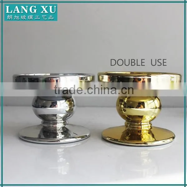 Silver and Gold Bead Pillar Candle Holders Wholesale photo-2