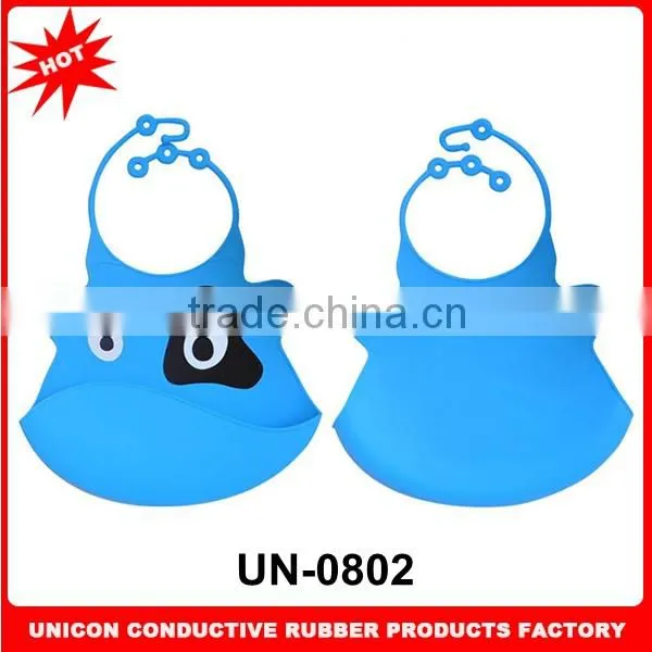 Cute Animal Printed Baby Products 100% Eco-friendly Silicone Baby Products Waterproof Baby Products With Pocket UN-0802