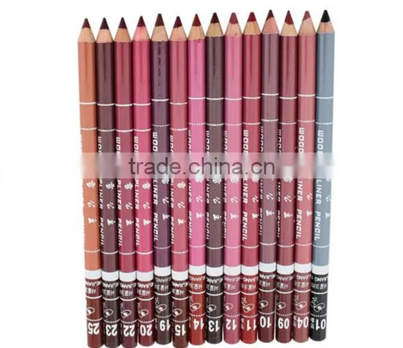 Newest Fashoin Korea Waterproof Long Lasting Makeup Wooden Lip Liner Pencil Lipliner 28 colors