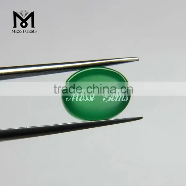 Cabochon Loose Gemstone Green Oval Agate photo-2