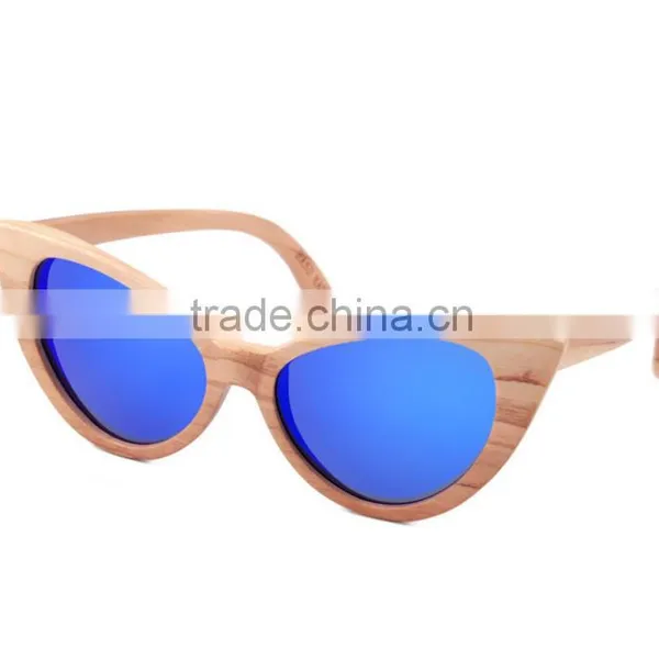 Vintage Butterfly Shape Frame Natural Wood Sunglasses With Custom Logo photo-5