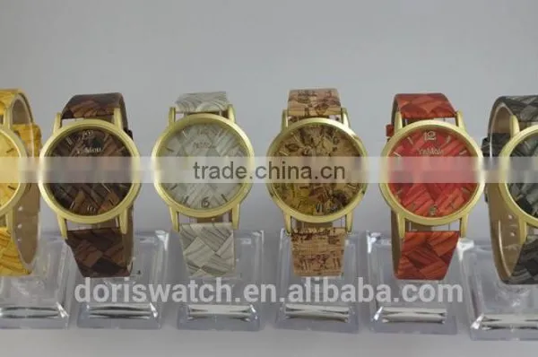 Cheap Top Sell Leather WOODEN Print Fashion Unisex Wrist Watches photo-5