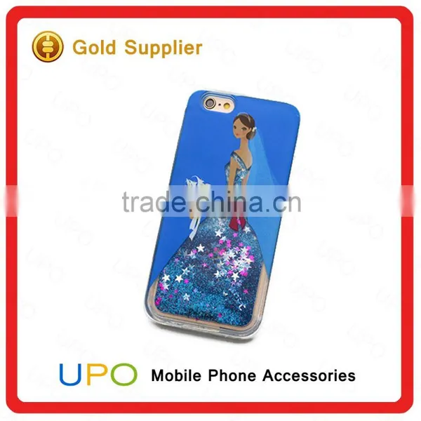 [UPO] Beautiful Girl Glitter Star Dynamic 3D Liquid Quicksand TPU Phone Case for IPhone 6 photo-2